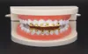 Hip Hop Gold zęby Grillz Drip 8 zębów grille dentysty cosplay dolne dolne czapki zębów raper biżuteria prezent 3613801