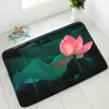 Bath Mats Lotus Non-Slip Mat Bedroom Living Room Kitchen inomhus Dörrat tvättbar balkong matta absorberande välkomnande heminredning