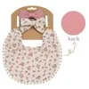 9Sets/Lot Baby Flower BIBS Pałąk głowa Bow Nylon Hairbands Podwójna ślina Ręcznik Karmienie Szalik Bekra