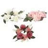 Dekorativa blommor 3st Ring Artificial Rose Wreath Table Centerpiece Wedding Flower