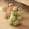 Borse per lavanderia American Vintage Simple Vine Wire Ceste tessute telaio per giocattoli per bambini con maniglie dell'organizzazione Barrel