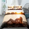 Zestawy pościeli seksowne dziewczyny Zestaw Dorosy sypialnia dekoracyjna w dół łóżko Kołdra zachodu słońca krajobraz
