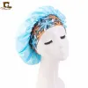 Women Night Sleep Hair Caps Silky Bonnet Satin Double Layer Adjust Head Cover Hat for Curly Springy Hair Styling Accessories