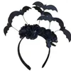 Party Decoration Halloween Hoofdband Bat Black Flower Sfeer Stage Decor Gift Accessories