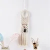 装飾的な置物マクラメの壁ポケットボーホンハンギング付きタペストリーを吊るす装飾アートボヘミアンの手作り織りの家