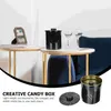 Opslagflessen 2 pc's koffie luchtdichte container cookie candy jar sieraden houder biscuit thee decoratief kast feestbenodigdheden tinplaten