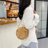 Tas bamboe holle ronde ronde kleine crossbody schoudertassen voor vrouwen 2024 zomer luxe strandhandtassen en portemonnees