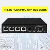 Przełączniki Web zarządzane 4 porty 2.5 Gbe Poe Switch z 2*10 GB SFP+ UPLINK 802.3BT/AT