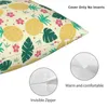Kudde ananas med blommor tropiska blad täcker soffa vardagsrum fyrkant 40x40 cm