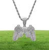 Console de jeu Pendants Iced Out Chain Bling Cz Gold Silver Color Men039 Hip Hop Rock Collier Bijoux Kids Boy 8966175