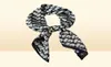 Cravat Korean version of with letters small square female spring and summer simulation silk scarv versatile decoration black7792870