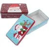 Bouteilles de rangement 2pcs Boîtes en file d'étage de Noël Boîte de bonbons Conteneur de biscuits à la plaque d'étain avec couvercles