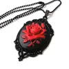 Colares pendentes Colar gótico de rosa gótico Victorian Black Flow Flower Fashion Cosplay Jewels Dropship