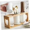 Küche Aufbewahrung 1 Set -Stäbchenhalter Utensil Organizer Besteck Besteck für Schubladen Holzutensilien