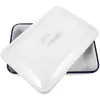 Dinnerware Sets Rectangular Serving Plate Enamel Baking Dish Roasting Tin Multi-use Pan