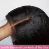 Glueless 13x4 Kinky Straight Bob Lace Frontal Human Hair With Black for Black Women Natural Yaki 240401