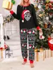 Abbigliamento per il sonno femminile Donne Set di pigiama Christmas 2 pezzi da cognome a maniche lunghe e pantaloni da notte