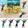 Fönsterklistermärken dekorativ inomhus solskyddsmedel kolibri fågel vägg konstverk-osvattenlöst järnkonst konstgjord hantverk dekoration