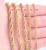 Высококачественная золотая веревка для веревочной цепи Stainls Стальное ожерелье для женщин Золотая мода ED Rock Chains Giftry Gift 2 3 4 5 6 7mm35429519