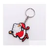 Nyckelringar Cartoon Cute Santa Claus Keychain Men and Women Christmas Gift Pendant Par Ring Ornaments Epacket Drop Delivery Jewely Dhayg