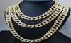 Iced Out Miami Cuban Link Chain Gold Silver Men Hip Hop Necklace Jewelry 16inch 18inch 20inch 22inch 24 tum 28inch 30inch1119740