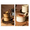 Cups Saucers Creative Japanese Retro Delicate Coffee Antique Grov Pottery Mug High Color Frukost Personlig mjölk Ceramic Cup Home