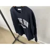 Populära heta kvinnors hoodies ab tröjor Anine Handbroderi Löst o-hals Sweatshirt Letters Bomull Röd långärmad casual kvinnlig enkla tröjor 80