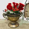 Vase Vintage FlowerPot Pots屋外植物デスクベッドメタル装飾鉄の小さなセンターピースオフィス装飾水耕地