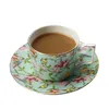 Tasses Saucers Creative Bos China Set European Café Caxe English Pastoral Ceramic Afternoon Tea Fleur noire