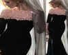 2018 Eleganckie czarne i różowe wieczorne sukienki Formalne Seksowne Bateau Neck Lace Custom Made Mermaid Promowe suknie Promowe Długie rękawy Prom Party Dr1513909