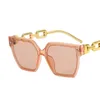 Sonnenbrille Mode Frauen Square Shades Uv400 Vintage Kettenbeine Männer Gradient Spiegel Sonnenbrille