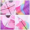 Yongjian Pink Unicorn Kite Small Kite Geschikt voor kinderen of beginners gemakkelijk te vliegen met 50m String 240407