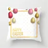 Pillow Pasen Cover Happy Decorations For Home Cartoon Eggs Decoratieve kussensloop 45x45cm Sofa -worpkast