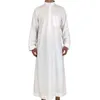 エスニック衣類ホワイト長袖イスラムの男性Jubba Thobe Abaya Dubai s Arabia Tradicional Ramadan Eid Arab Robes Drop Delivery Appare Otjzm