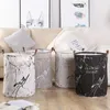 Laundry Bags Clothes Storage Basket Folding Marble Grain Bedroom Bag Container Bucket Panier Linge