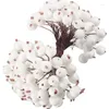 Decorative Flowers Mini Artificial Holly Berries Frosted Double Head Fake Red Berry Stamen DIY Xmas Tree Wreath Decoration Home Party Table