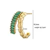 Stud Küpe Eyika Modaya Düzenli Çift Katman Twisted C ŞEKİL BEYAZ Yeşil Baget Zirkon Altın Kaplama Damla Küpe Kadın Parti Takı