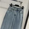 Designer jeans 2024 Nuovo pannello di moda primavera estate marcata dritto pantaloni dello stesso stile abbigliamento da donna di lusso 0413-7