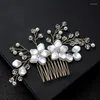 Headpieces Bridal Women Hair Pins Combs Hairpins Gold Silver Rhinestone Wedding Jewelry Pearl Flower Accessories Decorations Hairclip