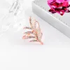 Avec des pierres latérales Sinleery Unique Fashion Feather en forme de cristal anneaux pour femmes en or argent couleur de mariage bijoux Année cadeau JZ017 SSB