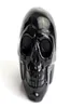 19 INCHES Natural Chakra Black Obsidian Carved Crystal Reiki Healing Realistic Human Skull Model Feng Shui Statue with a Velvet P5202839