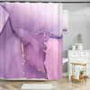 Rideaux de douche en marbre rideau art abstrait baignoire étanche en polyester à rayures pour la salle de bain décoration