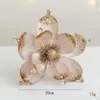 Fleurs décoratives 20 cm Simulation de Noël paillettes de fleurs artificielles Magnolia Tree Tree Couronne Accessoires Fake Home Decor