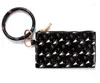 Bolsas de armazenamento Banglelchian Leopard Bracelet Keychain Hang carteira anel de chave para mulheres garotas de moeda embreagem Comstic Makeup Bag