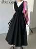 Lässige Kleider Sommer ärmellose Baumwollkleidung Frauen Korea Chic Maxi Vintage Lose Office Ladies Mode Taille Slim Vestidos