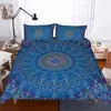 Ensembles de literie 3D Boho Set King Size Mandala Couvrette de couette avec taier Ligne de lit de couette complète