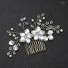 Headpieces Bridal Women Hair Pins Combs Hairpins Gold Silver Rhinestone Wedding Jewelry Pearl Flower Accessories Decorations Hairclip