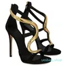 Летняя роскошная venere stiletto sandals обувь женская металлическая змея аксессуары на каблуках Lady Wedding, вечеринка, платье Gladiator Sandalias, с коробкой