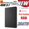 ボックス2024新しいオリジナルポータブルSSD 16TB 256TB USB 3.1外部ソリッドステートドライブ2.5インチ容量PS4デスクトップラップトップ