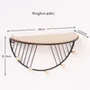 Decorative Plates Nordic Style Wood Shelves Wall Home Living Room Decoration Multi-Function Key Hook Tv Hanging Storage Display Stand